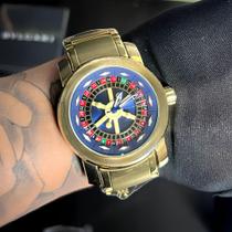 Relógio Masculino Dourado Roleta Girátoria Ventilador Para Homens Presente Resistente a água Aço Ino Relógio Masculino Dourado Roleta Girátoria Ventilador Para Homens Presente Resistente a água Aço Ino