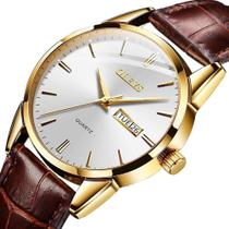 Relógio Masculino Dourado Social Olevs Pulseira De Couro Relógio Masculino Dourado Social Olevs Pulseira De Couro