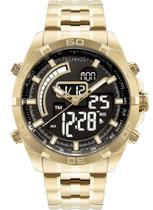 Relógio masculino dourado technos original bj3496aa/1d