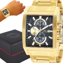 Relógio Masculino Dourado Technos Original Prova D'água Top