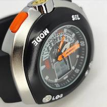 Relógio Masculino Esportivo Analógico Digital ECOZILLA Style Pulseira Silicone Diver Premium Preto e Laranja Grande Robusto Casual Outdoor Relógio Masculino Esportivo Analógico Digital ECOZILLA Style Pulseira Silicone Diver Premium Preto e Laranja Grande Robusto Casual Outdoor