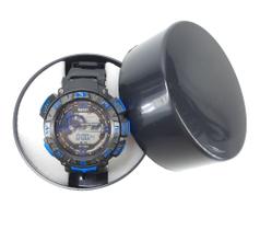 Relógio Masculino Esportivo Digital À Prova De Água 3 ATM Luz Metal Borracha Preto com Azul