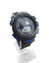 Relógio Masculino Esportivo Digital À Prova De Água 3 ATM Luz Metal Borracha Preto com Azul Quartz Cores Modelo Rocket R-7593 com caixa - Amor Lindo