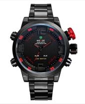 Relógio Masculino Esportivo Led Weide 2309 Preto Vermelho