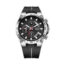 Relógio Masculino Esportivo Militar Luminoso À Prova D'água Cronógrafo Pulseira De Silicone LIGE