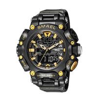 Relógio Masculino Esportivo Militar Smael 8053 Dourado