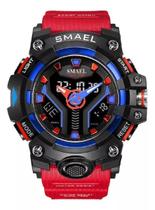 Relógio Masculino Esportivo Militar Smael 8075 Red