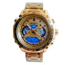 Relógio Masculino Executivo Luxo Dourado Prova Dágua Pesado