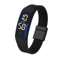 Relógio masculino feminino de borracha led data pulseira esportiva relógio de pulso digital bu