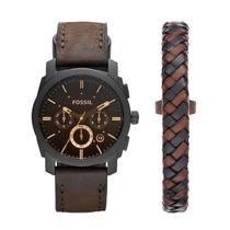 Relógio masculino Fossil Machine com bracelete de couro