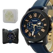 Relógio Masculino Fossil Preto Cronógrafo Couro Social Original Prova D'água Garantia 2 anos FS5061/0AN