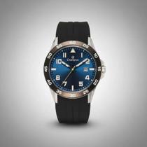 Relogio masculino fundo azul pulseira preta de silicone Champion original CA31631A
