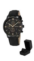 Relógio Masculino Geneva De Pulso Couro Quartz C/data