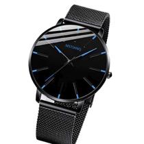 Relógio Masculino Geneva Pulseira de Vinil Moderno