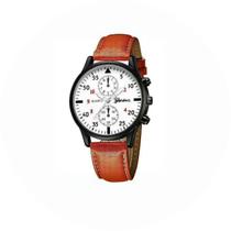 Relógio Masculino Genova Quartzo Couro Marrom Moda Moderno Relógio Masculino Genova Quartzo Couro Marrom Moda Moderno