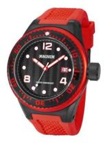 Relógio Masculino Grande Preto/vermelho Magnum Ma34003v