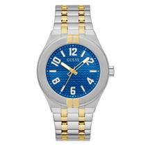 Relógio Masculino GUESS 44mm - Pulseira Bicolor e Mostrador Azul