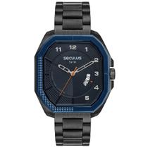 Relógio Masculino Hexagonal Aço Preto - Seculus