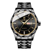 Relógio masculino impermeável em aço de tungstênio, calendário de quartzo Relógio masculino impermeável em aço de tungstênio, calendário de quartzo