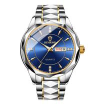 Relógio masculino impermeável em aço de tungstênio, calendário de quartzo Relógio masculino impermeável em aço de tungstênio, calendário de quartzo