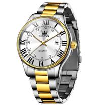 Relógio Masculino Impermeável em Aço Inoxidável Quartzo Escala Romana Moda Classica