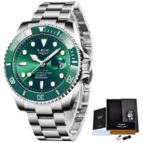 Relógio Masculino Impermeável Esporte Quartzo - Prata verde - ElaShopp