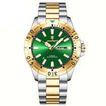 Relógio Masculino Impermeável Pulseira de Aço Inoxidável Movimento Quartzo Estilo Casual