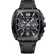 Relógio Masculino Lige Select Bla Pulseira Silicone