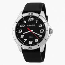Relógio Masculino Lince Prata Pulseira Silicone Preto Original Resistente à Água MRPM003L46P2PX Relógio Masculino Lince Prata Pulseira Silicone Preto Original Resistente à Água MRPM003L46P2PX