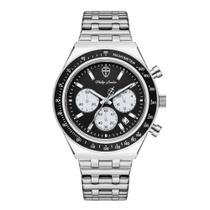 Relógio Masculino London Steel Silver Black 43mm Relógio Masculino London Steel Silver Black 43mm