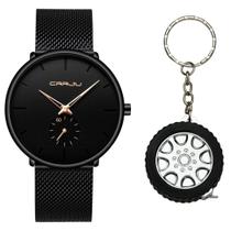 Relógio Masculino Luxo Casual Social Ultra Fino + Chaveiro