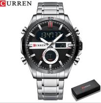 Relógio Masculino Luxo Curren 8384 Analógico Digital Alarme