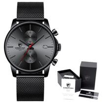Relógio Masculino Luxuoso CHEETAH CH1604-B-BE Malha de Aço inoxidável à prova d'água - ElaShopp