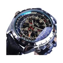 Relógio Masculino Mecânico Automático - Pulseira de Aço Inoxidável com Mostrador Azul/Preto/Prata