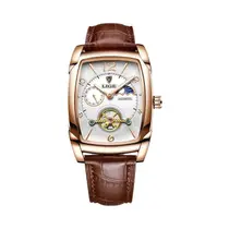 Relógio Masculino Mecânico Automático - Pulseira de Couro, À Prova D'água, Estilo Business & Sport