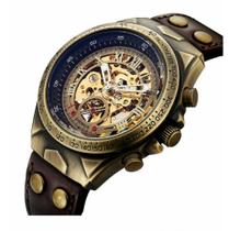 Relógio Masculino Mecânico Winner Pulseira Couro Esportivo Relógio Masculino Mecânico Winner Pulseira Couro Esportivo