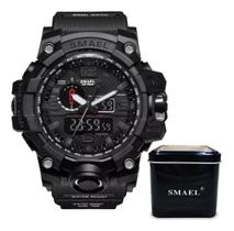 Relógio Masculino Militar Blackops Sport Preto Smael 1545 Preto + CX PRESENTE SMAEL