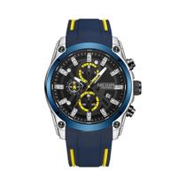 Relógio Masculino Militar Esportivo À Prova D'água Com Pulseira De Silicone Azul Luminosa MEGIR