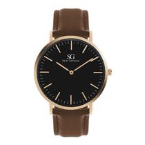 Relógio Masculino Minimalista Pulseira em Couro Estilo Social