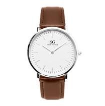 Relógio Masculino Minimalista Pulseira em Couro Estilo Social.
