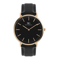 Relógio Masculino Minimalista Pulseira em Couro Estilo Social.