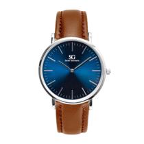 Relógio Masculino Minimalista Saint Germain 40mm Azul Bronx Blue Silver