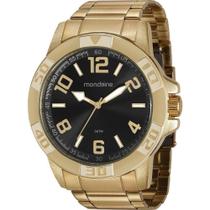 Relógio Masculino Mondaine 99369Gpmvde3 Dourado Fundo Preto