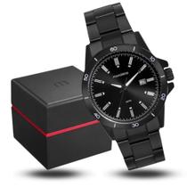 Relógio Masculino Mondaine Analógico Aço All Black Original
