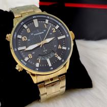 Relógio Masculino Mondaine Dourado à Prova Dágua 32855GPMVDE1