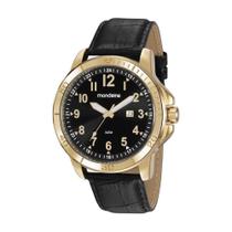 Relogio Masculino Mondaine Dourado E Preto Pulseira Couro