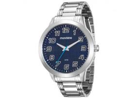 Relógio Masculino Mondaine Prata 99143G0MVNE2 Fundo Azul