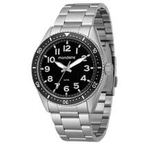 Relógio Masculino Mondaine Prata Aço Mostrador Preto Original Resistente à Água 32548G0MVNE1 Relógio Masculino Mondaine Prata Aço Mostrador Preto Original Resistente à Água 32548G0MVNE1