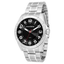 Relógio Masculino Mondaine Prata Aço Mostrador Preto Original Resistente à Água 32638G0MVNE2 Relógio Masculino Mondaine Prata Aço Mostrador Preto Original Resistente à Água 32638G0MVNE2