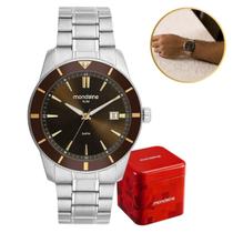 Relógio Masculino Mondaine Slim Prateado de Pulso Original Relógio Masculino Mondaine Slim Prateado de Pulso Original